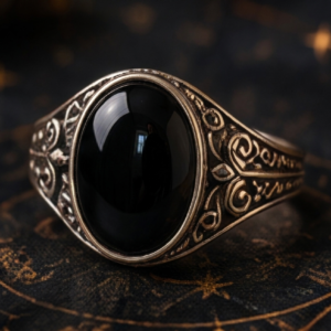 Black Onyx Protection Ring
